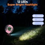 Wreaoves Solar Power Bank 33800mAh Wireless Portable Charger with Built-in 4 Cables, Fast Charging Battery Pack with 7 Outputs,4 Inputs, LED Camping Flashlight,Compass