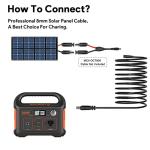 MJPOWER 20Ft Jackery Extension Cable 14AWG 6M 8mm DC Power Plug fit Jackery/Anker/BLUETTI/EBL/GRECEL/BALDR & Many Other DC 7909 Portable Power Station Solar Generator Solar Panels