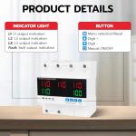 Automatic Transfer Switch 100A 110V,Solar Transfer Switch for Home Generator Grid Inverter Outdoor,ATS with 5 Digits LED Display