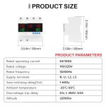 Automatic Transfer Switch 100A 110V,Solar Transfer Switch for Home Generator Grid Inverter Outdoor,ATS with 5 Digits LED Display