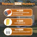 6485 Maintenance Kit Includes 070185E Oil Filter, 0J8478S Air Filter, RC12YC Spark Plug, Compatible with Generac 16KW 20KW 22KW 24KW 26KW Air Cooled Generator with 999cc Engine