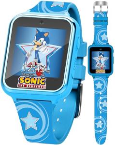 Accutime Kids SEGA Sonic The Hedgehog Blue Educational Touchscreen Smart Watch Toy for Boys, Girls, Toddlers - Selfie Cam, Learning Games, Alarm, Calculator, Pedometer (Model: SNC4133AZ)