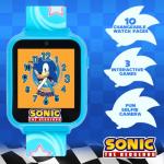Accutime Kids SEGA Sonic The Hedgehog Blue Educational Touchscreen Smart Watch Toy for Boys, Girls, Toddlers - Selfie Cam, Learning Games, Alarm, Calculator, Pedometer (Model: SNC4133AZ)