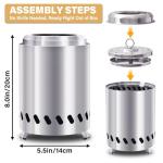 HGD Tabletop Fire Pit, Smokeless Firepit Outdoor, Mini Fire Pit for with Carry Bag for Camping Backyard Patio Garden Picnic, Silver