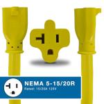 Conntek 14963: 50 Amps 14-50P to TT-30R & 5-15/20R Y-Adapter