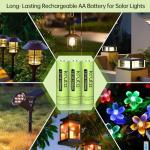 Kruta Rechargeable AA Battery for Outdoor Solar Lights, 12 Pack 1.2V NiMH 1000mAh Pre-Charged Double A Solar Battery for Garden Landscaping Outdoor Solar Lights (AA 1000mAh 12 Pack)