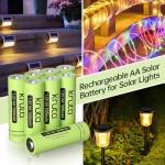 Kruta Rechargeable AA Battery for Outdoor Solar Lights, 12 Pack 1.2V NiMH 1000mAh Pre-Charged Double A Solar Battery for Garden Landscaping Outdoor Solar Lights (AA 1000mAh 12 Pack)
