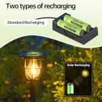 Kruta Rechargeable AA Battery for Outdoor Solar Lights, 12 Pack 1.2V NiMH 1000mAh Pre-Charged Double A Solar Battery for Garden Landscaping Outdoor Solar Lights (AA 1000mAh 12 Pack)