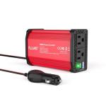 ALLWEI 300W Power Inverter DC 12V to 110V AC, Compact Car Plug Adapter Outlet with 27W PD USB-C &18W USB-A Fast Charging, Cigarette Lighter Adapter Car Charger for Phone, Laptop on Road Trip - Red
