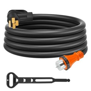 Rophor 50 Amp Generator Cord 15 Feet, NEMA 14-50p to CS6364 & SS2-50R Generator Emergency Power Cord, 125/250V, 12500 Watts, Perfect for Generator to House Connection