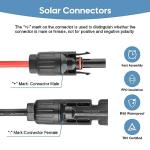 PAEKQ 10AWG Solar Panel Cable to Anderson Connector Adapter Solar Extension Cable Compatible with Anderson PowerPole Port for RV,Goal Zero Yeti,Renogy Portable Solar Generator Power Station (10FT)