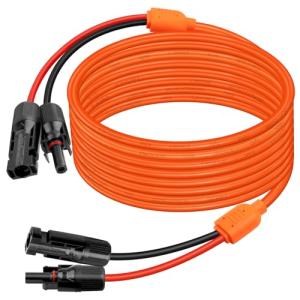 XRDS -RF Solar Extension Cable 40FT, 14AWG Tinned Copper with Solar Panel Connectors, 10AWG Red & Black Branch Wires, Heavy Duty Outdoor Power Cord for RV, Inverter, Generator, Off-Grid System