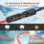 XRDS -RF Solar Extension Cable 40FT, 14AWG Tinned Copper with Solar Panel Connectors, 10AWG Red & Black Branch Wires, Heavy Duty Outdoor Power Cord for RV, Inverter, Generator, Off-Grid System