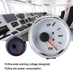 Trim Gauge Boat 52mm/2in UP-DN Boat Marine Trim Gauge 0-190ohm Trim Tilt Indicator Red Backlight(Silver frame on white) for trim gauge for boat mercruiser trim sender gauge kit