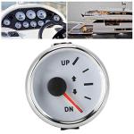 Trim Gauge Boat 52mm/2in UP-DN Boat Marine Trim Gauge 0-190ohm Trim Tilt Indicator Red Backlight(Silver frame on white) for trim gauge for boat mercruiser trim sender gauge kit