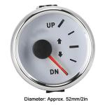 Trim Gauge Boat 52mm/2in UP-DN Boat Marine Trim Gauge 0-190ohm Trim Tilt Indicator Red Backlight(Silver frame on white) for trim gauge for boat mercruiser trim sender gauge kit