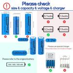 Henreepow 3.2V Rechargeable Solar Batteries, 4-Pack