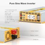 XWJNE 3000W Pure Sine Wave Power Inverter 24V DC to 120V GFCI AC Converter with LCD Display and Remote for Home, RV, Truck, Off-Grid Solar Power