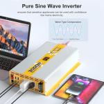 XWJNE 3000W Pure Sine Wave Power Inverter 24V DC to 120V GFCI AC Converter with LCD Display and Remote for Home, RV, Truck, Off-Grid Solar Power