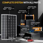 ECO-WORTHY 800W 12V 3.5KWH Off Grid Solar System with Power Monitoring Hub For Travel Trailer:4PCS 195W Solar Panel+12.8V 280Ah Lithium Battery+60A MPPT Charge Controller+2000W Pure Sine Wave Inverter