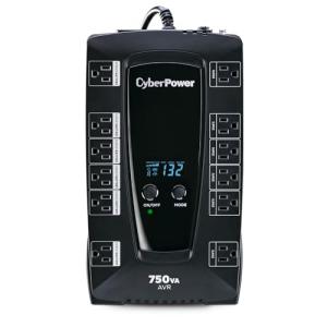 CyberPower AVRG750LCD Intelligent LCD UPS System, 750VA/450W, 12 Outlets, AVR, Compact