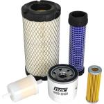 XYZIL Tune-Up Filter Kit 206421 Compatible with Miler Bobcat 250 Welder for Kubota D722FB-25 D722 Diesel Engine Driven Welding Generator 3 Cylinder Outer Inner Air Filter Oil In-Line Fuel Filter