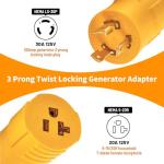 LBSC 30 Amp to 110 Adapter for Shore Power,NEMA L5-30P Twist Lock to 15/20 Amp Marine & RV Adapter,30A 125V Converts to Household 15A/20A 120V for Generator, Boats, Camper & Home