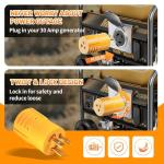 LBSC 30 Amp to 110 Adapter for Shore Power,NEMA L5-30P Twist Lock to 15/20 Amp Marine & RV Adapter,30A 125V Converts to Household 15A/20A 120V for Generator, Boats, Camper & Home