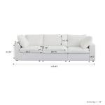 120.45" Cloud Modular Sectional Sofa with Thick Cushion, Minimalist Sofa Couch,Convertible Sofa Deep Seat Couches for Living Room Sofa Sets (White, 3 Seater)