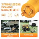 LBSC 30 Amp to 110 Adapter for Shore Power,NEMA L5-30P Twist Lock to 15/20 Amp Marine & RV Adapter,30A 125V Converts to Household 15A/20A 120V for Generator, Boats, Camper & Home