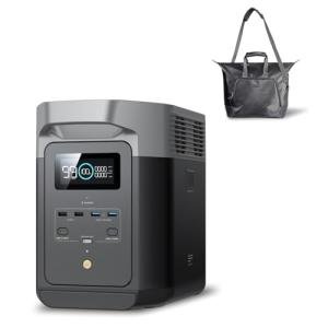 EF ECOFLOW Portable Power Station DELTA 2 with Waterproof Handbag, 1024Wh LiFePO4 Battery, 1800W AC/100W USB-C Output, Solar Generator(Solar Panel Optional) for Home Backup, Camping & RVs