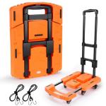 Voipvvii Folding Hand Truck500lbs, Portable Heavy Duty Dolly Cart, 6 Wheels Collapsible Luggage Cart with 2 Elastic Ropes - Compact Trolley Cart for Easy Moving - Ideal Hand Cart for Travel and More