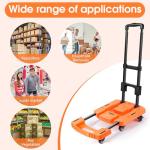 Voipvvii Folding Hand Truck500lbs, Portable Heavy Duty Dolly Cart, 6 Wheels Collapsible Luggage Cart with 2 Elastic Ropes - Compact Trolley Cart for Easy Moving - Ideal Hand Cart for Travel and More