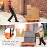 Voipvvii Folding Hand Truck500lbs, Portable Heavy Duty Dolly Cart, 6 Wheels Collapsible Luggage Cart with 2 Elastic Ropes - Compact Trolley Cart for Easy Moving - Ideal Hand Cart for Travel and More