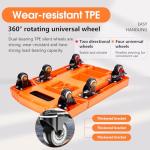 Voipvvii Folding Hand Truck500lbs, Portable Heavy Duty Dolly Cart, 6 Wheels Collapsible Luggage Cart with 2 Elastic Ropes - Compact Trolley Cart for Easy Moving - Ideal Hand Cart for Travel and More