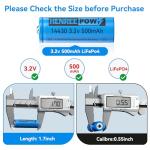 Henreepow 3.2V Rechargeable Solar Batteries, 4-Pack