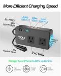 YSOLX 300W Power Inverters for Vehicles, DC 12v to AC 110v Car Inverter Converter, 24W USB Fast Charging Port, Dual AC Car Plug Adapter Outlet for Laptops Camping (LED Display)
