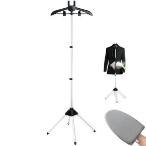 Foldable Garment Steamer Stand with Ironing Gloves for Clothes,Adjustable Steamer Rack with Two Clips for Suit Shirt Overcoat Vest,Steam Iron Stand for Bedroom Cloakroom,Steamer Hanger for Travel