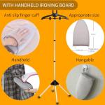 Foldable Garment Steamer Stand with Ironing Gloves for Clothes,Adjustable Steamer Rack with Two Clips for Suit Shirt Overcoat Vest,Steam Iron Stand for Bedroom Cloakroom,Steamer Hanger for Travel