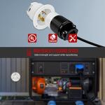 ENERLITES NEMA L5-30 Flanged Inlet Generator Plug, Locking Receptacle Socket, 30 Amp, 125 Volt, 2 Pole, 3 Wire Grounding, Industrial Grade, 66453-W, White