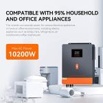 10200W Solar Inverter, 48V DC to 220-230V AC, Off Grid Pure Sine Wave Solar Inverter with 160A MPPT Charge Controller, Max PV Array 5400W, for Home, RV, for 48V Lead Acid & Lithium Battery
