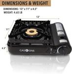 Gas One 15,000 BTU Propane or Butane Stove Dual Fuel Stove Portable Camping Stove - Patented - with Carrying Case Great for Emergency Preparedness Kit (Stove + 4 Fuel)