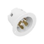 ENERLITES NEMA L14-30 Flanged Inlet Generator Plug, Locking Receptacle Socket, 30 Amp, 125/250 Volt, 3 Pole, 4 Wire, Grounding Welding Use 7500 Watts, Industrial Grade, 66493-W, White