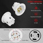 ENERLITES NEMA L14-30 Flanged Inlet Generator Plug, Locking Receptacle Socket, 30 Amp, 125/250 Volt, 3 Pole, 4 Wire, Grounding Welding Use 7500 Watts, Industrial Grade, 66493-W, White