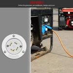 ENERLITES NEMA L14-30 Flanged Inlet Generator Plug, Locking Receptacle Socket, 30 Amp, 125/250 Volt, 3 Pole, 4 Wire, Grounding Welding Use 7500 Watts, Industrial Grade, 66493-W, White