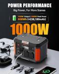 BALDR 1000W Power Station, 808Wh, 18.5 lbs Portable Lightweight Solar Generator with AC Outlet, Multiple Ports for Camping, Home Backup.