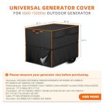 SHINVAN Outdoor Generators Cover 30x30x26 inch, Waterproof & Heavy Duty Cover & Windproof for Most Generators 5000-1500 Watt, Black