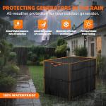 SHINVAN Outdoor Generators Cover 30x30x26 inch, Waterproof & Heavy Duty Cover & Windproof for Most Generators 5000-1500 Watt, Black