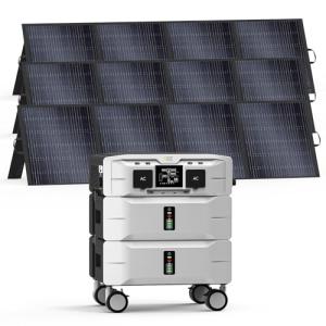 IEE 5120Wh Portable Power Station SP5000 with 3×200W Solar Panel, 120/240V 5000W(Peak 9000W) AC Output Solar Generator, Expandable Capacity, LFP Battery Generator for Home Use, Power Outages, RVs