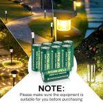 POWJIELI 18500 Rechargeable Solar Batteries 3.2V, LiFePO4 1000mAh 3.2v Lithium Battery for Outdoor Garden Solar Lights, Flashlight (8 Pack)